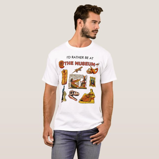 Camiseta Eu Preferiria Estar no Museu (Frente Completa)