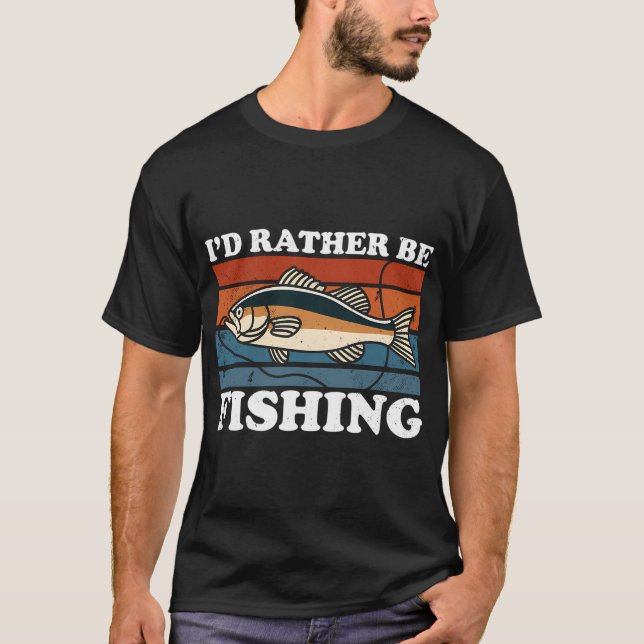 Camiseta Eu Preferiria Estar Pescando (Frente)