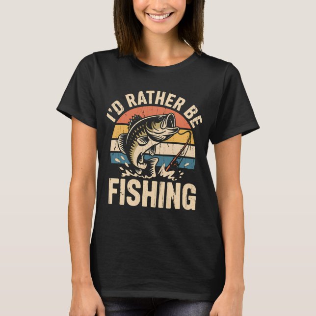 Camiseta Eu Preferiria Estar Pescando (Frente)