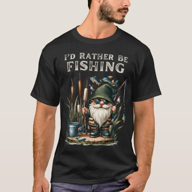 Camiseta Eu Preferiria Estar Pescando (Frente)
