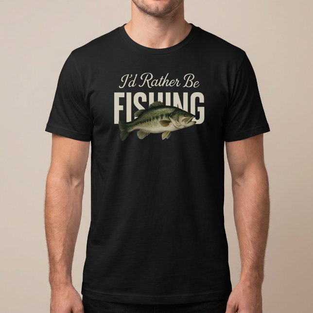 Camiseta Eu Preferiria Estar Pescando (Criador carregado)