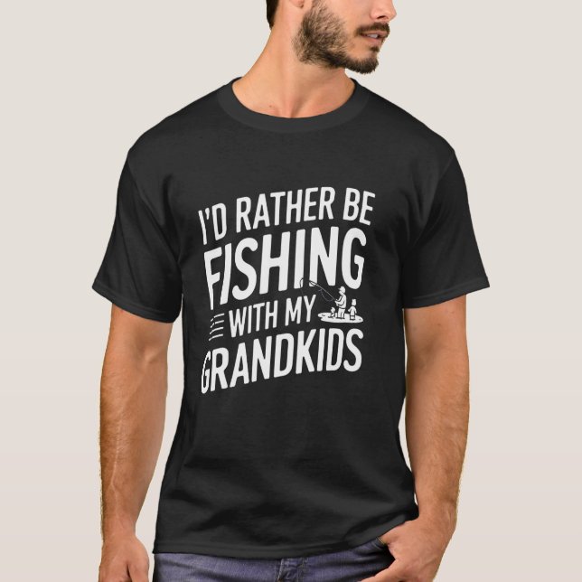 Camiseta Eu Preferiria Estar Pescando com Meus Netos Divers (Frente)