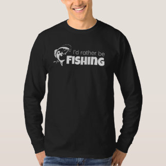 Camiseta Eu Preferiria Estar Pescando Pescador Anzol vara e