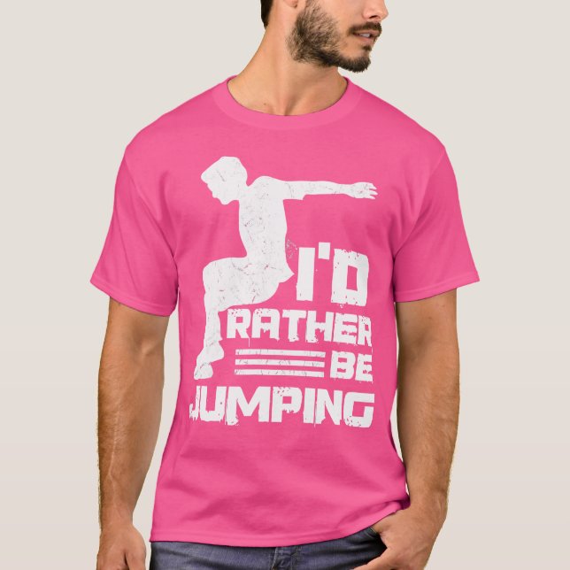 Camiseta Eu Preferiria Estar Saltando Design Para Um Especi (Frente)
