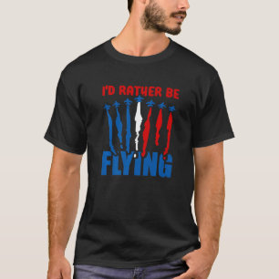 Camiseta Eu Preferiria Estar Voando Avião Aviação Piloto V