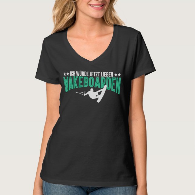 Camiseta Eu Preferiria Wakeboarding Wakeboard Agora (Frente)