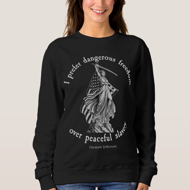 Camiseta Eu Prefiro Liberdade Perigosa Citação de Thomas Je (Frente)