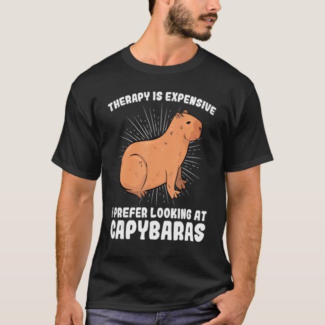 Camiseta Eu prefiro olhar para capybaras capybara (Frente)