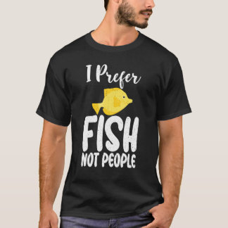 Camiseta Eu prefiro Peixes e não Pessoas Dono de Peixes eng
