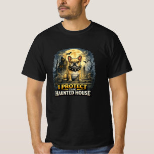 Camiseta Eu Protejo A Casa Assombrada French Bulldog Hallow