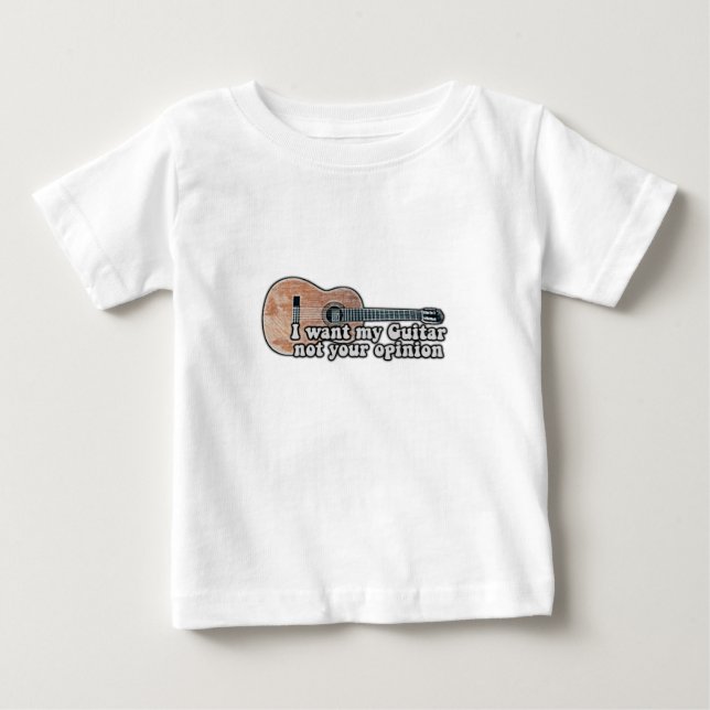 Camiseta Eu quero a minha guitarra, não a sua opinião. (Frente)
