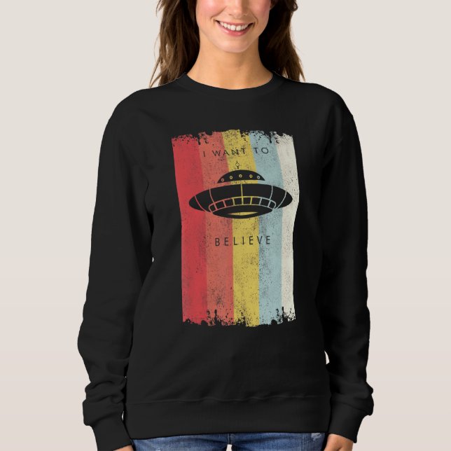 Camiseta Eu Quero Acreditar Em Saucer Voador De Alienígena  (Frente)