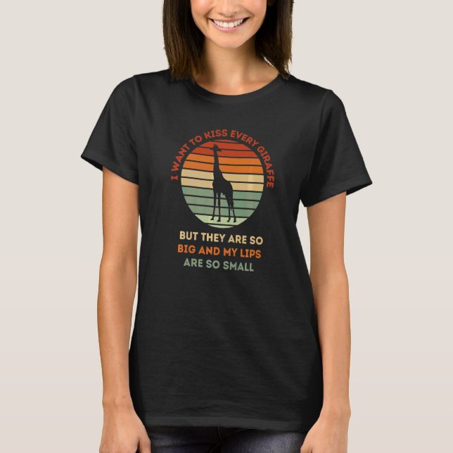 Camiseta Eu Quero Beijar Cada Girafa Girafa Fofa (Frente)