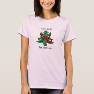 Camiseta Eu quero caranguejos para o Natal