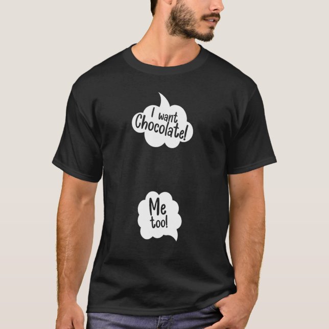 Camiseta Eu Quero Chocolate Para Mim Muito Grávida Mulher F (Frente)