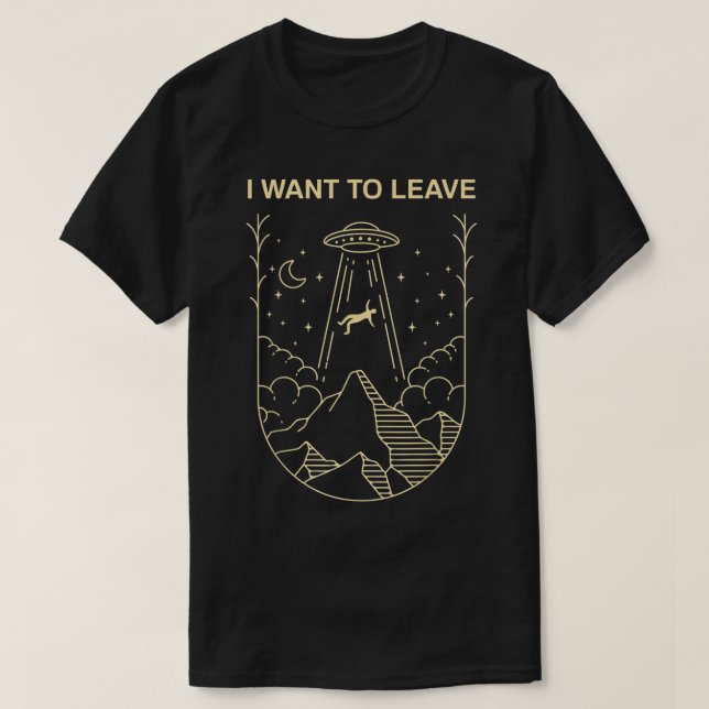 Camiseta Eu Quero Deixar o Design de UFO (Frente do Design)