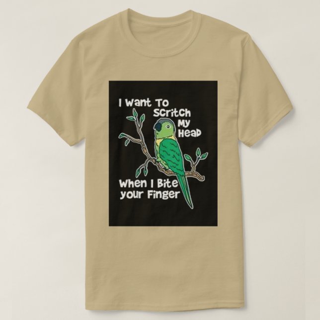 Camiseta Eu Quero Escrever Meu Pássaro De Conure Heab (Frente do Design)