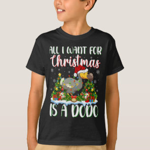 Camiseta Eu Quero O Natal É Um Dodo Pássaro Árvore Xmas Lig