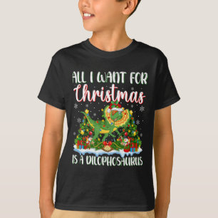 Camiseta Eu Quero O Natal É Uma Árvore De Xmas Dilophossaur