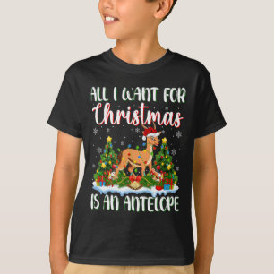 Camiseta Eu Quero O Natal É Uma Luz De Árvore De Antílope X