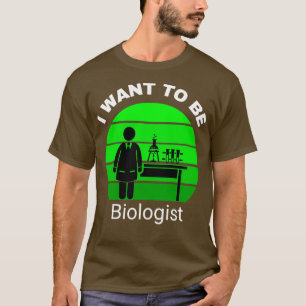 Camiseta eu quero ser biólogo retro simpático biólogo desig
