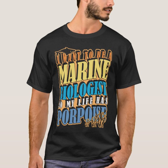 Camiseta Eu quero ser um Biólogo Marinho (Frente)