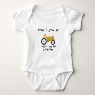 Camiseta Eu quero ser um fazendeiro, um trator amarelo & um