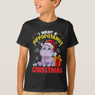 Camiseta Eu Quero Um Hippopotamus Para O Natal