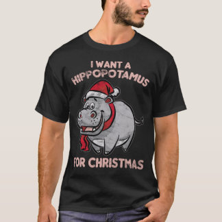 Camiseta Eu quero um Hippopotamus para o Natal