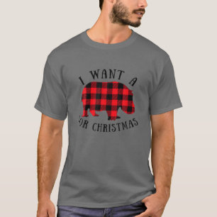 Camiseta Eu Quero Um Hippopotamus Para O Natal Engraçado H