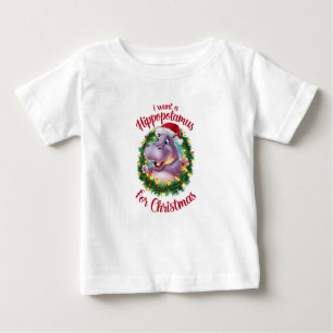 Camiseta Eu Quero Um Hippopotamus Para O Natal Hippo