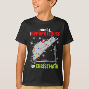 Camiseta Eu Quero Um Hippopotamus Para O Natal Xmas Hippo M