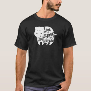Camiseta Eu Quero Um Hippopotamus Para O Natal Xmas Hippo P