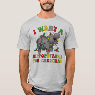 Camiseta Eu Quero Um Hippopotamus Para Um Retrô Engraçado D