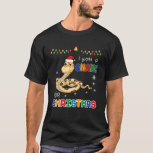 Camiseta Eu Quero Uma Cobra Para O Natal Animal Feio Xmas