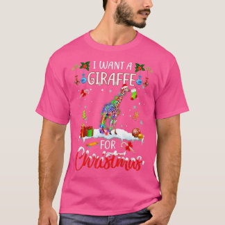 Camiseta Eu Quero Uma Girafa Para Os Papais noeis De Natal