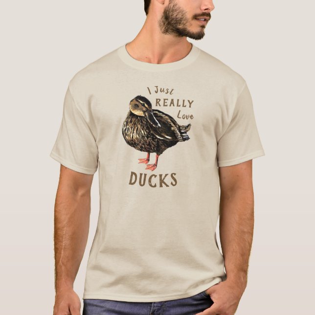 Camiseta Eu realmente adoro Patos no Topo dos Homens (Frente)