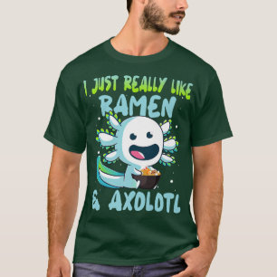 Camiseta Eu Realmente Adoro Ramen & Axolotl - Axolotl Comen