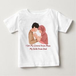 Camiseta 👶 "Eu Recebo Meu Charme Da Mãe, Minhas Habilidade