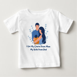 Camiseta 👶 "Eu Recebo Meu Charme Da Mãe, Minhas Habilidade