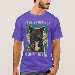Camiseta Eu reg mi ned auf Katzen Design mit schwarzer Katz