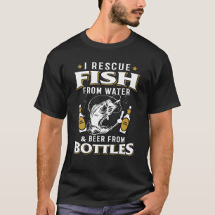 Camiseta Eu Resgate Peixe De Água Da Água De Garrafas De 