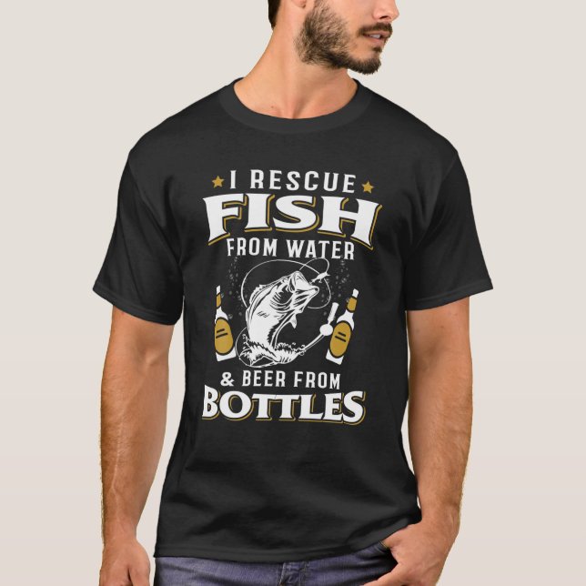 Camiseta Eu Resgate Peixe De Água Da Água De Garrafas De Te (Frente)