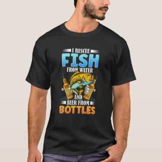 Camiseta Eu Resgate Peixe De Água E Cerveja De Peixe De Gar