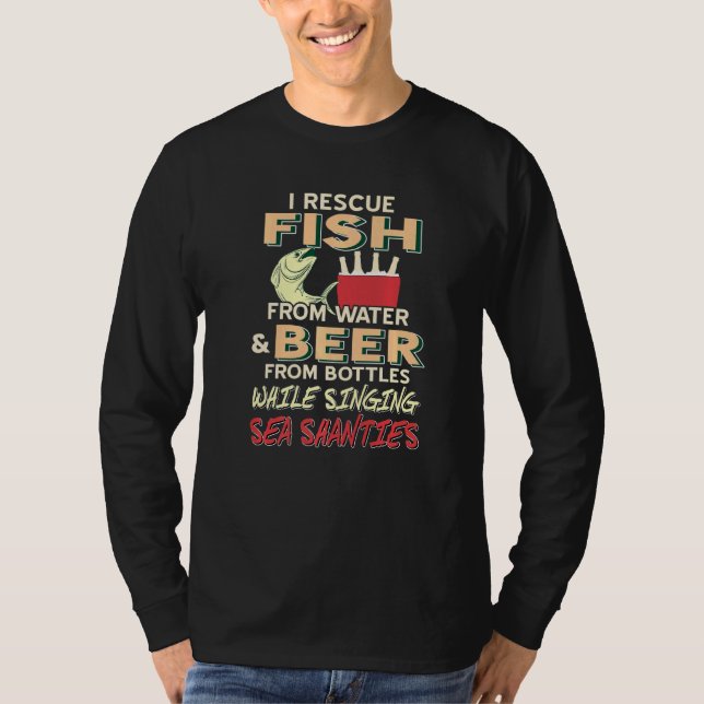 Camiseta Eu Resgate Peixes De Água E Cerveja De Garrafas Wh (Frente)