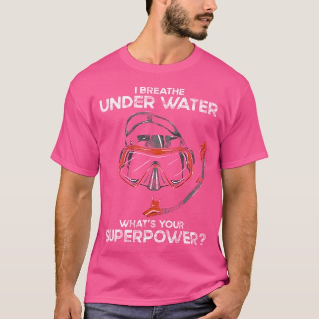 Camiseta Eu Respiro Submarino O Que É O Seu Superpoder Scub (Frente)
