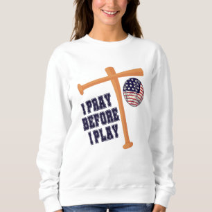 Camiseta Eu rezo antes de jogar Basebal Game