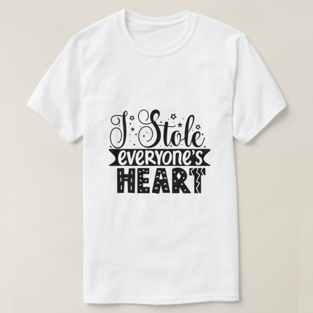 Camiseta Eu roubei o coração de todos (Frente do Design)