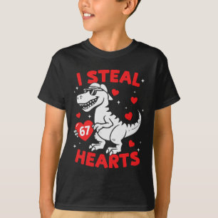Camiseta Eu Roubo 67 Corações Dinossauro Para Meninos Menin