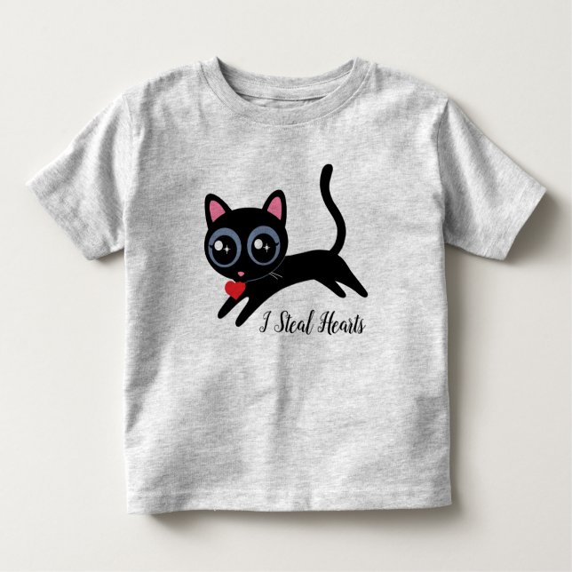 Camiseta Eu Roubo Bonitos Gatos De Corações (Frente)